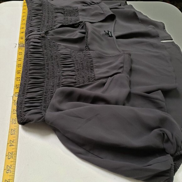Torrid Womens Dark Cottagecore Smocked Babydoll Top Size 1X Gray Peasant Prairie - Picture 9 of 12